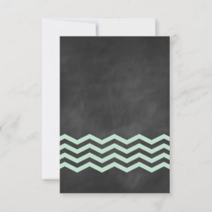 Chevrons on Chalkboard RSVP in mint Card