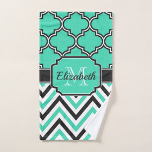 Chevrons & Quatrefoil Pattern Bath Towel Set
