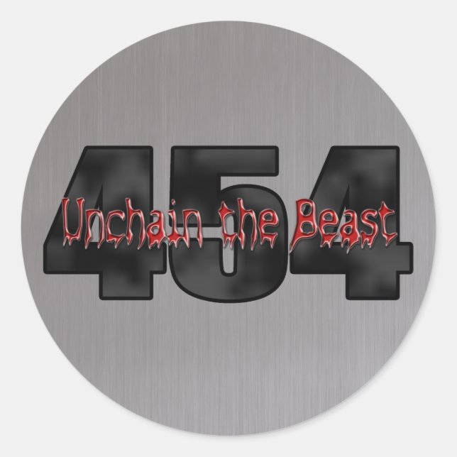 Chevy 454 Big Block Beast Classic Round Sticker (Front)