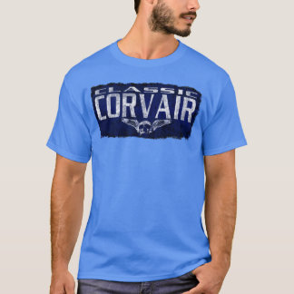 Chevy Corvair Blue Classic Winged Skull Eroded T-Shirt