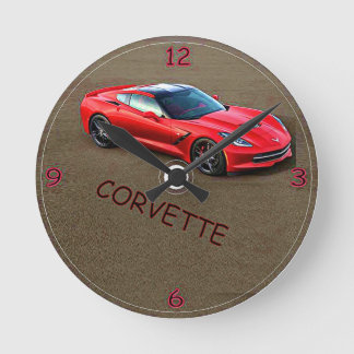 CHEVY CORVETTE ROUND CLOCK