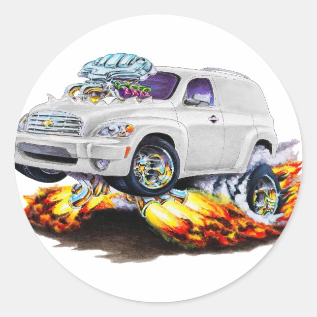 Chevy HHR White Panel Truck Classic Round Sticker (Front)