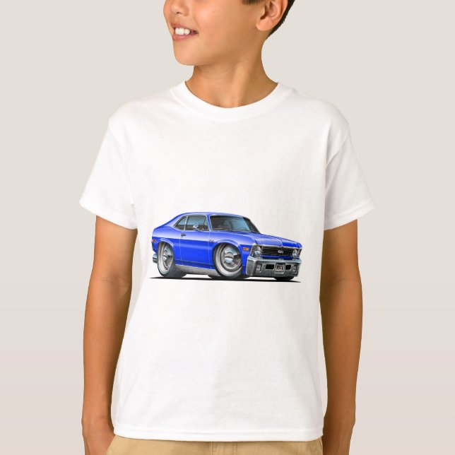 Chevy Nova Blue Car T-Shirt (Front)