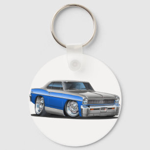 Chevy Nova Blue-Grey Car Key Ring