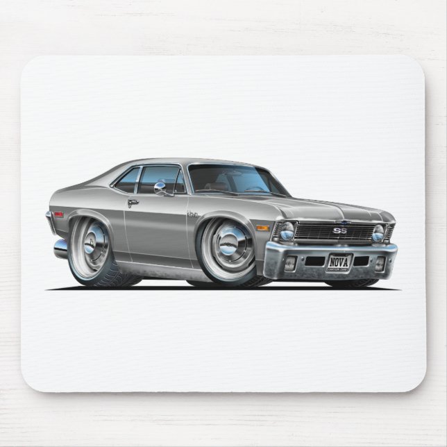 Chevy Nova Silver Car Mouse Pad (Front)