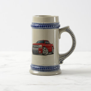 Chevy Silverado Dualcab Red Truck Beer Stein