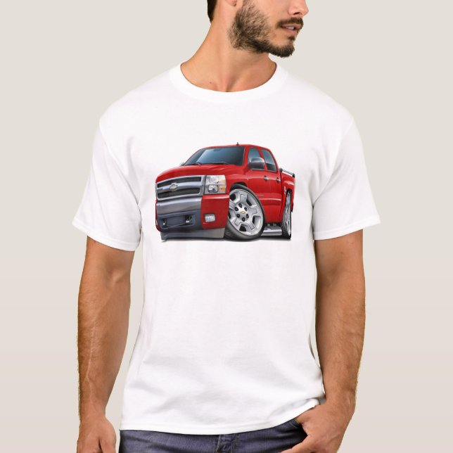 Chevy Silverado Dualcab Red Truck T-Shirt (Front)