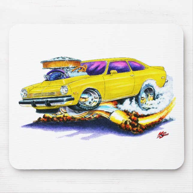 Chevy Vega Yellow Car Mouse Pad (Front)