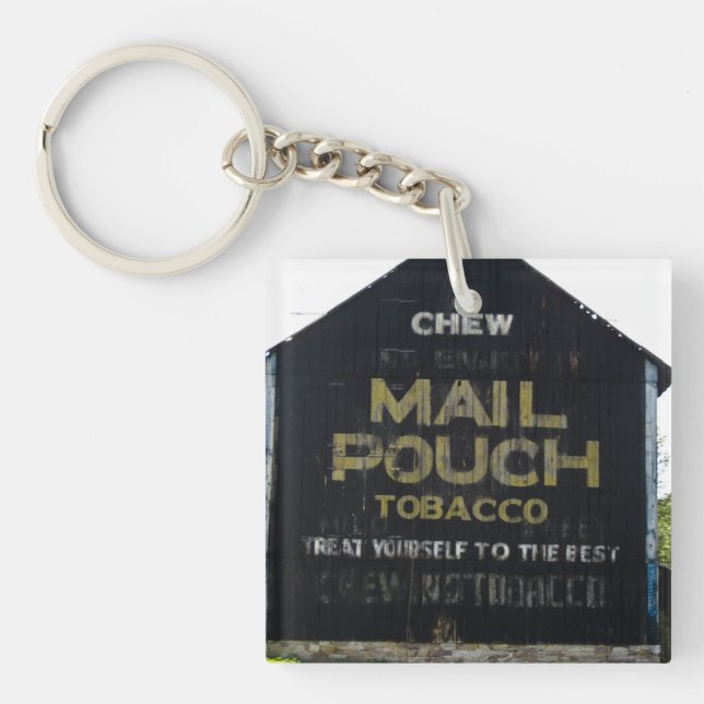 Chew Mail Pouch Tobacco Barn - Original Photo Key Ring (Front)