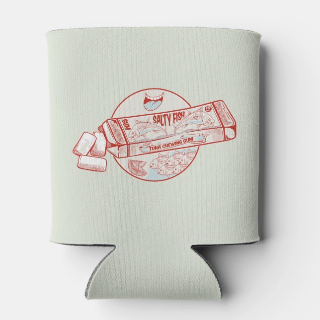 Chewing gum funny tuna fish flavour can cooler (Back)