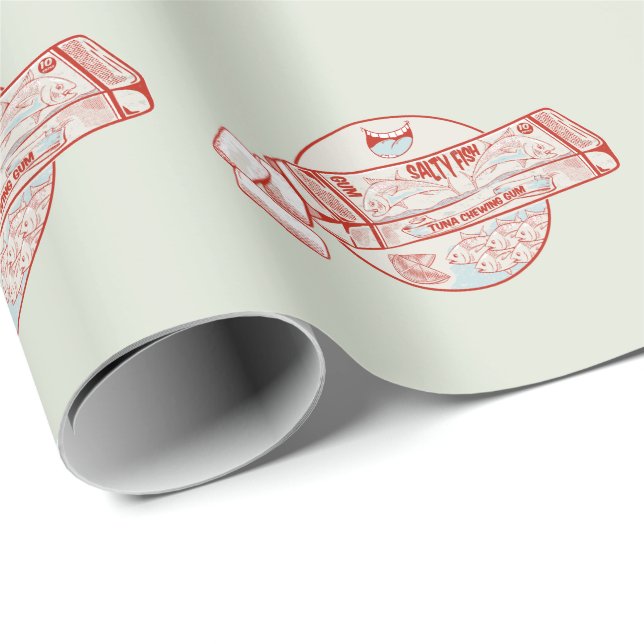 Chewing gum funny tuna fish flavour wrapping paper (Roll Corner)