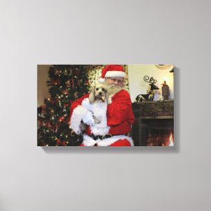 Chewy and Santa Canvas Print