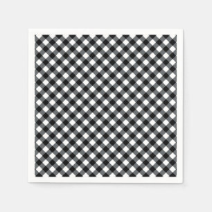 CHEX 12-BLACK-WHITE-PAPER NAPKINS