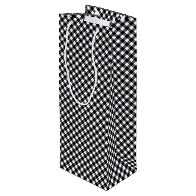 Chex 12-BLACK-WHITE-WINE BOTTLE GIFT BAG (Back Angled)