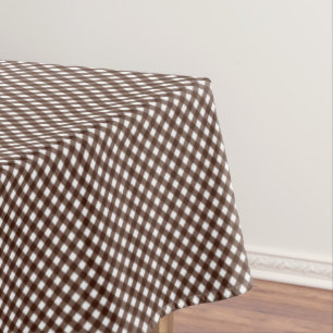 CHEX 13-DARK BROWN-COTTON TABLECLOTH 60x84in