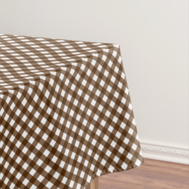 CHEX 14-BROWN-COTTON TABLECLOTH 60x104in (In Situ)