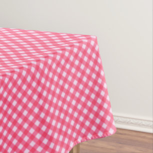 CHEX 1-PINK-COTTON TABLECLOTH 60x104in