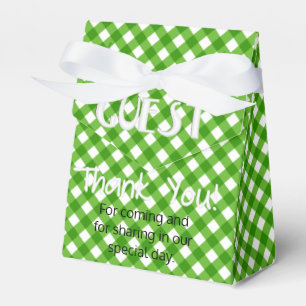 Chex 2-Green-PARTY FAVOR BOX, tent style Favour Box