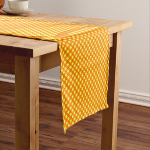 CHEX 3-ORANGE YELLOW-COTTON TABLE RUNNER-14x72in Short Table Runner