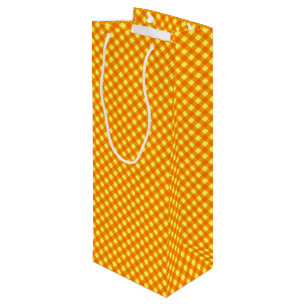 Chex 3-ORANGE YELLOW-WINE BOTTLE GIFT BAG
