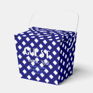 Chex 4-DARK BLUE-PARTY FAVOR BOX, take out style Favour Box