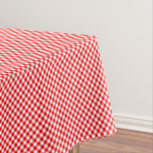 CHEX 5-RED-COTTON TABLECLOTH 52x70in