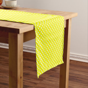 CHEX 8-YELLOW-COTTON TABLE RUNNER-14x72in Short Table Runner