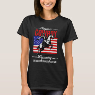 Cheyenne cowboy legends dust and dreams flag patri T-Shirt