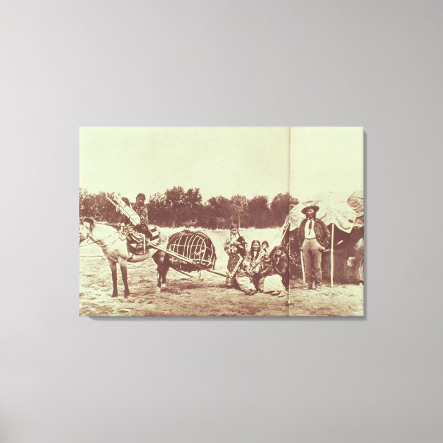 Cheyenne Indians on the Move, 1878 (b/w photo) Canvas Print (Front)