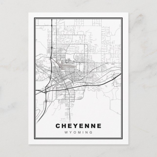 Cheyenne Map Postcard (Front)
