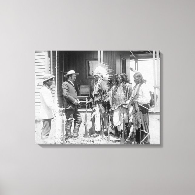 Cheyenne Men Converse with White Canvas Print (Front)