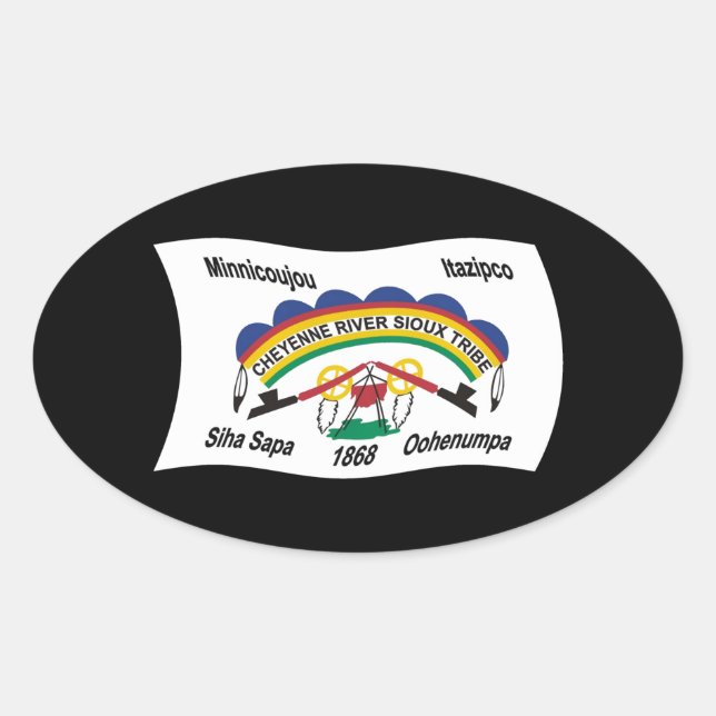Cheyenne River Sioux Flag Sticker (Front)
