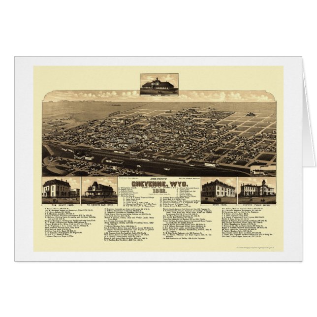 Cheyenne, WY Panoramic Map - 1882 (Front Horizontal)