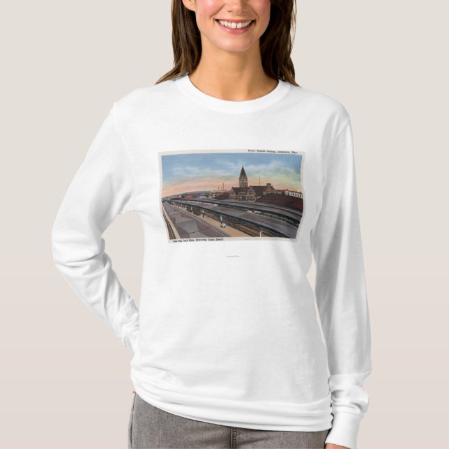 Cheyenne, WY - Union Pacific Railroad Station T-Shirt (Front)