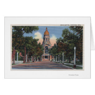 Cheyenne, WY - View of State Capitol and Drivewa