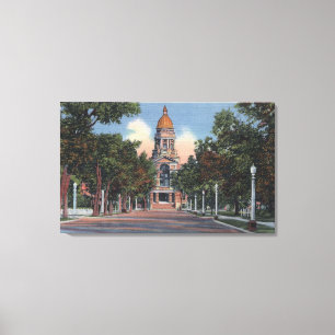 Cheyenne, WY - View of State Capitol and Drivewa Canvas Print