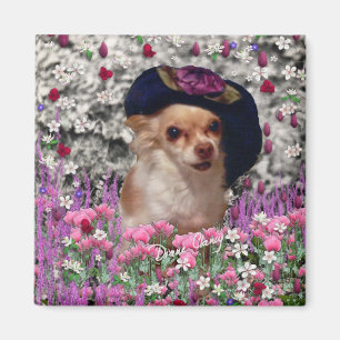 Chi Chi in Flowers  - Chihuahua Puppy in Cute Hat Magnet