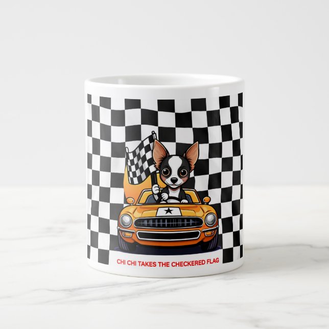 Chi Chi Takes The Chequered Flag Large Coffee Mug (Front)