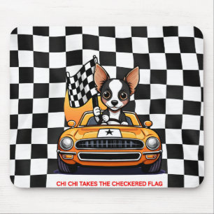 Chi Chi Takes The Chequered Flag Mouse Pad