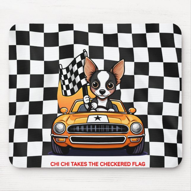 Chi Chi Takes The Chequered Flag Mouse Pad (Front)