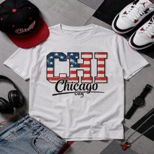 CHI Chicago City Vintage Graphic  T-Shirt