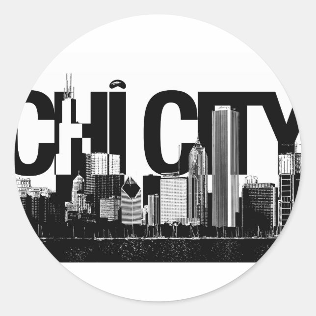 CHI CITY 1 CLASSIC ROUND STICKER (Front)