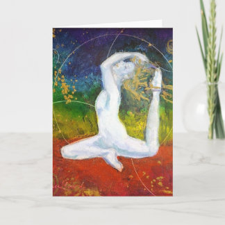 Chi Colourful Whimsical Yoga Greeting Card
