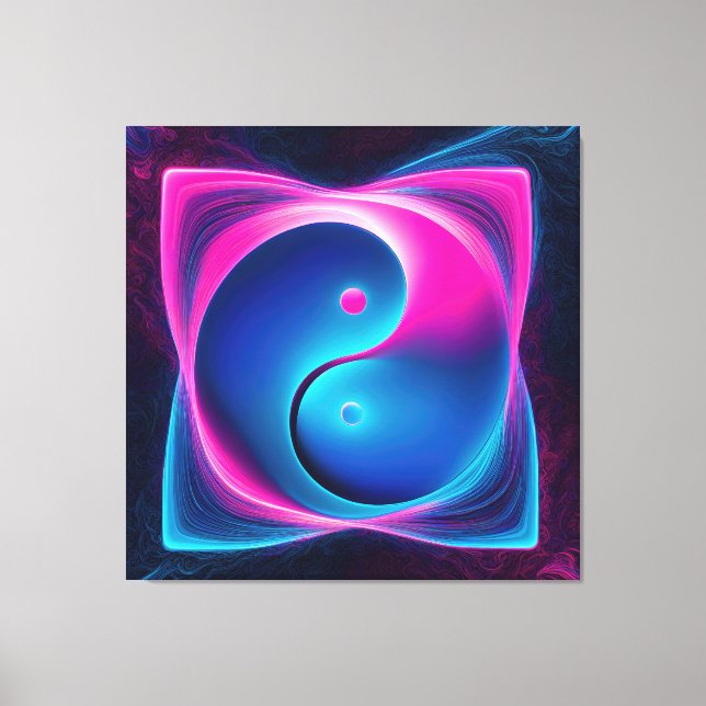 Chi Fusion: Vibrant Yin Yang Energies Canvas Print (Front)