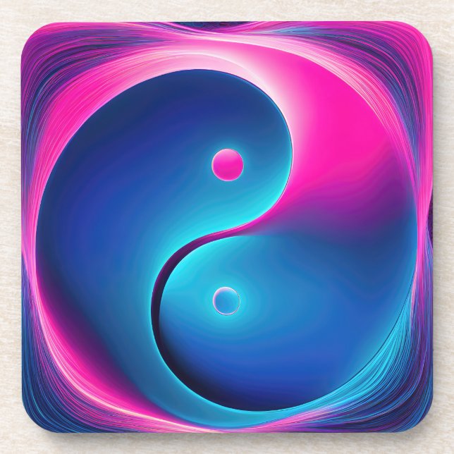 Chi Fusion: Vibrant Yin Yang Energies Coaster (Front)