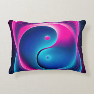 Chi Fusion: Vibrant Yin Yang Energies Decorative Cushion