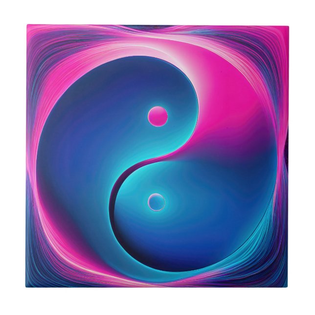 Chi Fusion: Vibrant Yin Yang Energies Tile (Front)