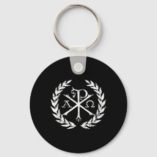 Chi Rho Alpha Omega Christian Faith Symbol Key Ring