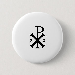 Chi Rho Christian Symbol 6 Cm Round Badge