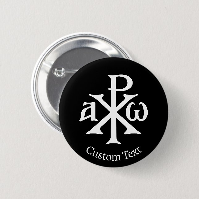 Chi Rho Christogram 6 Cm Round Badge (Front & Back)